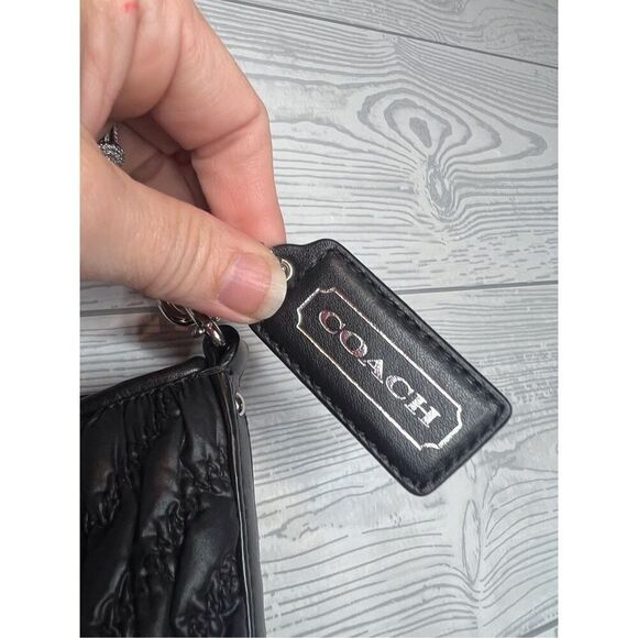 COACH 70th Anniversary Madison Pleated Chevron Pochette In Black - Picture 2 of 7